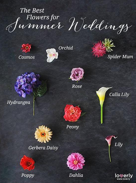 I sæsonen sommer bryllup buketter