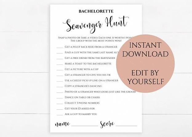 Bachelorette party scavenger jagt