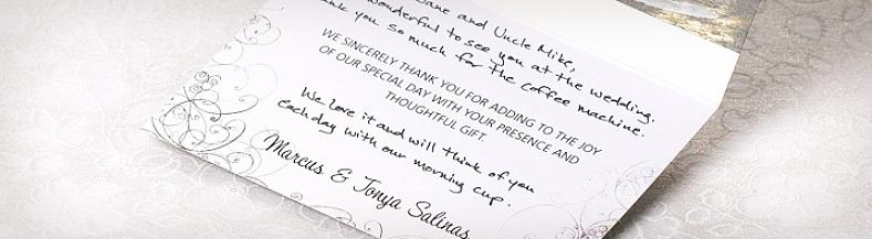 At du skal skrive en taknote