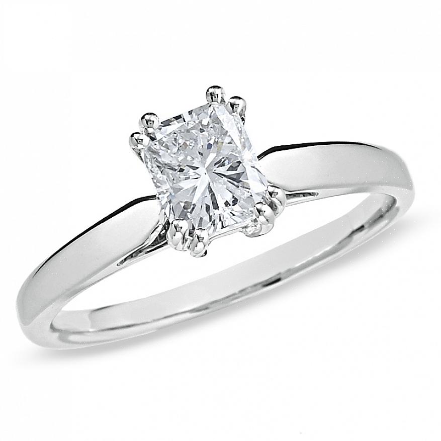 14 k hvidguld forlovelsesring med bezel-set marquise solitaire