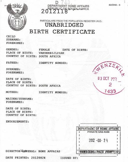 Da hvert land i Sydafrika kunne have deres eget