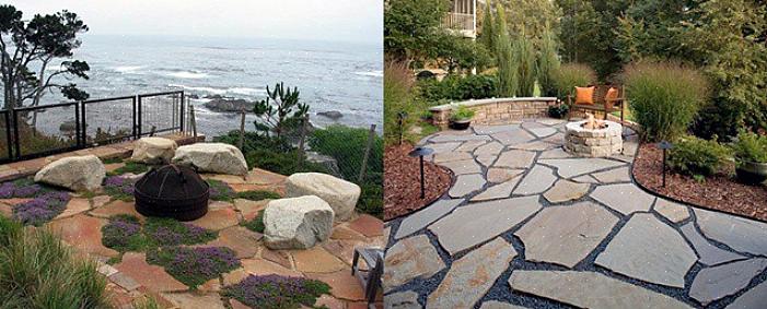 Der er mindst 4 centimeter tykke som stepping stones eller terrassegulve