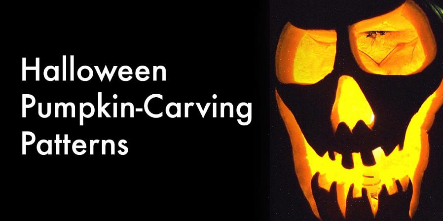Jack-o'-lantern-ansigtet i denne Halloween-græskarstencil eller -skabelon