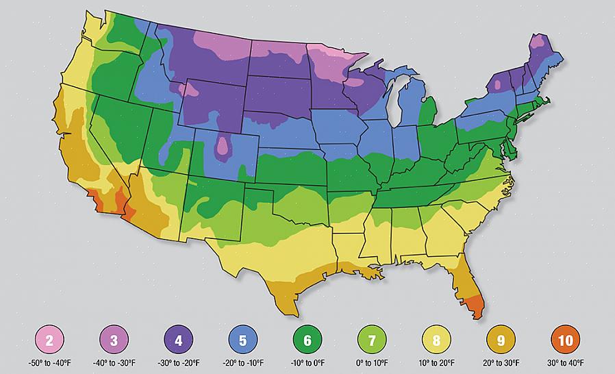 USDA Plant Hardiness Zone-kortet er en udbredt reference